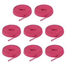 4 Pairs Flat Shoe Laces 5/16" x 80" Polyester Sneaker Shoestring, Dark Pink