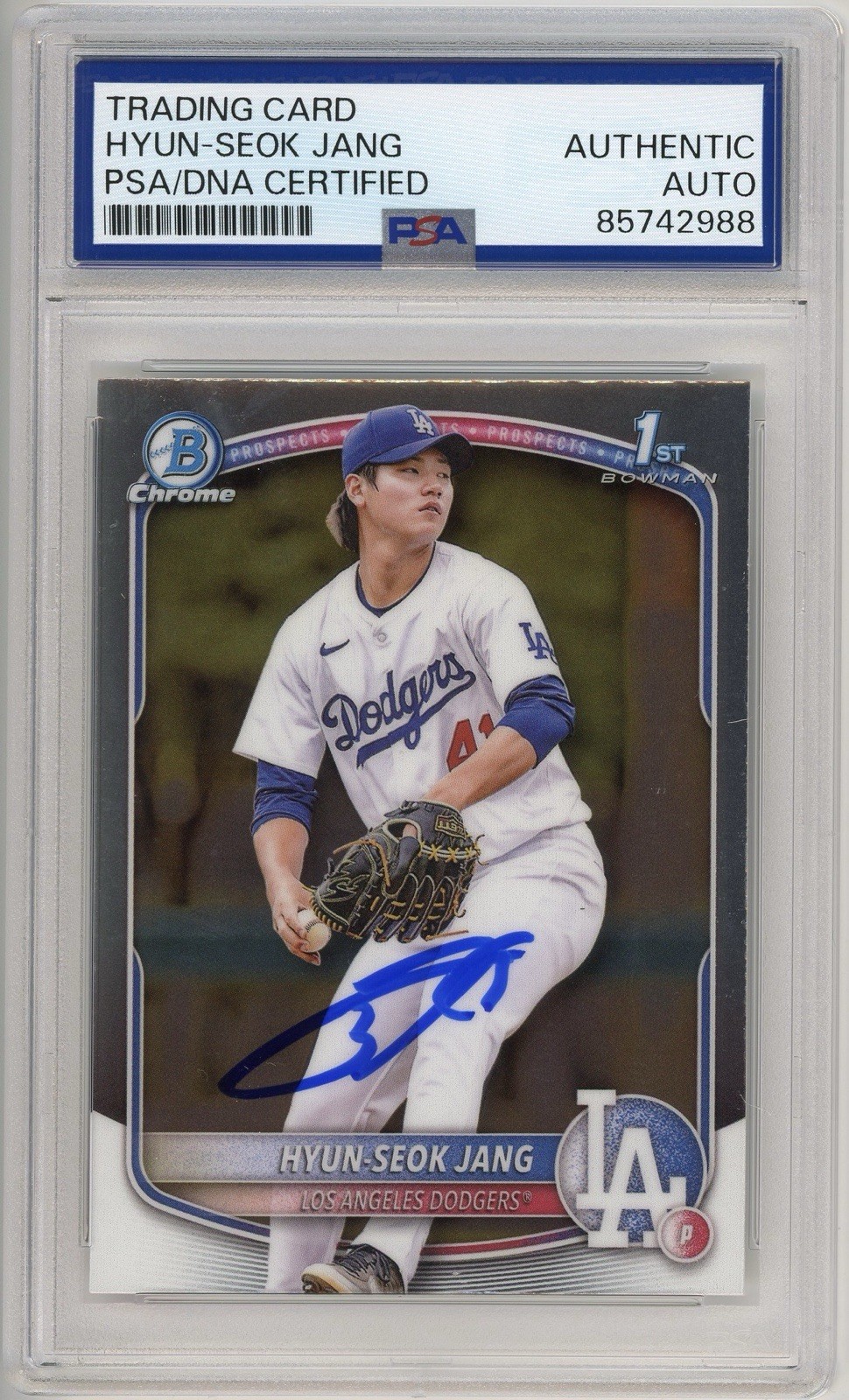 2025 1st Bowman Chrome Hyun-Seok Jang IP Auto BCP-51 PSA DNA AUTHENTIC Dodgers view 5