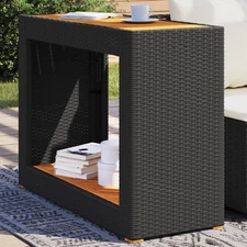 Garden Side Table Black and brown