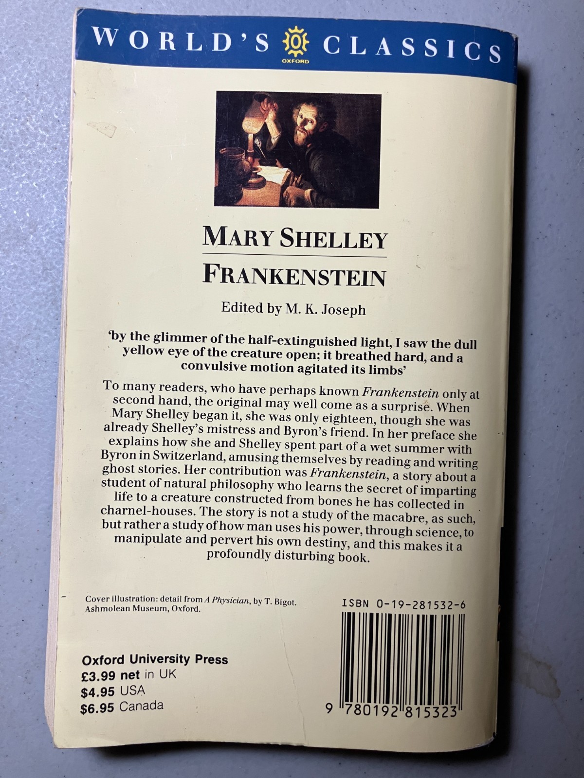Frankenstein: The Modern Prometheus (Worlds Classics), Shelley, Mary Wollstonecr image 2