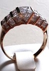 10K Yellow Gold CZ marked PJM 7 Row Stair Step Sz 8 Ring 4.32g — photo 3