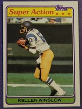 1981 Topps #524 Kellen Winslow Super Action Rookie Football card Chargers! HOF!