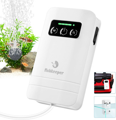 Fishkeeper Rechargeable Aquarium Air Pump, Aerator Fish Tank Air Pump up to 60 G