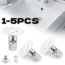 1/2/3/5x Universal Bathroom Sink Stopper Drain Strainer Pop Up Stopper Stainless