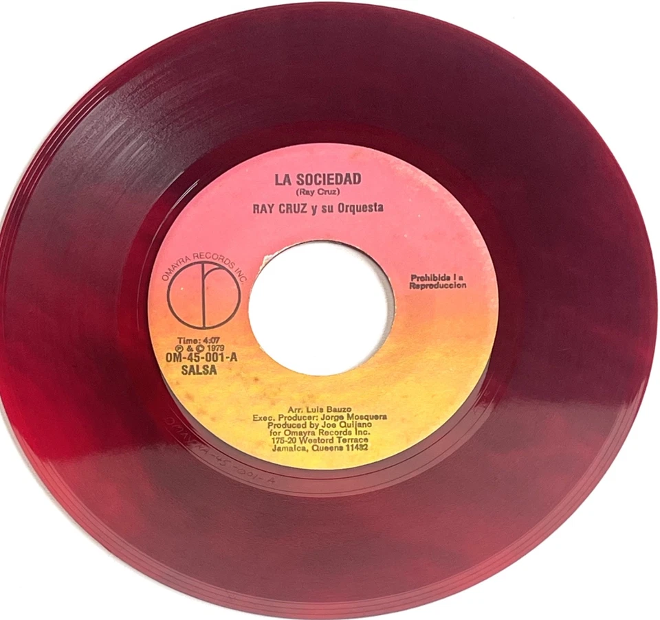Ray Cruz y Su Orquesta – La Sociedad/Por Una Mujer Bonita Guaguanco 45 rpm - Image 2 of 2