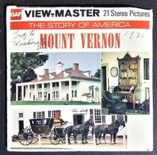 Mount Vernon View Master Packet A812 3 Reel Set  Book Vintage George Washington