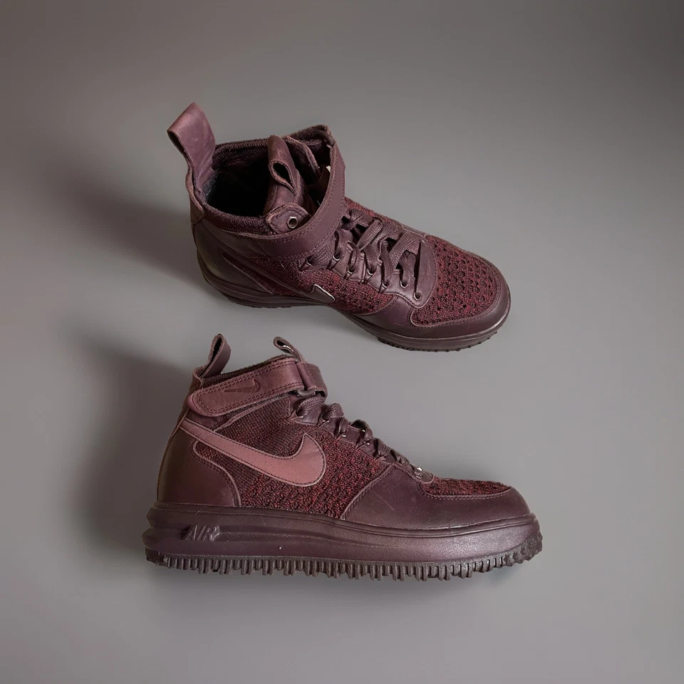 Nike Lunar Force 1 Flyknit рабочие ботинки глубокий бордовый WMNS высоты верхний кроссовок 8 $200 - Изображение 3 из 4