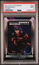 2021-22 O-Pee-Chee Platinum Marquee Rookies Shane Pinto Cosmic 28/65 PSA 9 #212