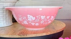 Vintage Pyrex Pink Gooseberry #442 Medium Tabbed Cinderella Mixing Bowl Nesting