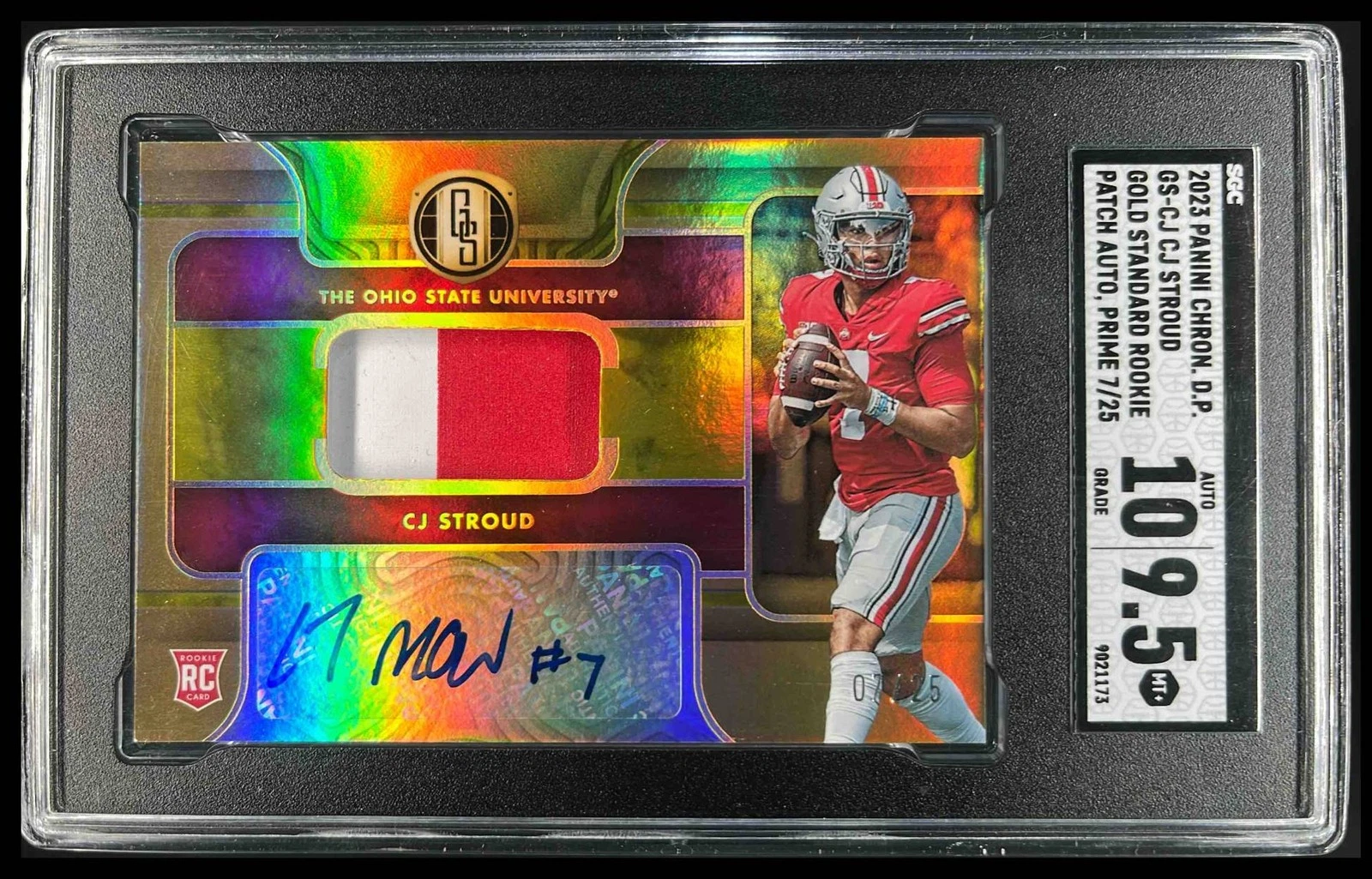 CJ Stroud Panini Chronicles Draft Picks Gold Standard Rookie Jersey Autograph #GSCJ Prime