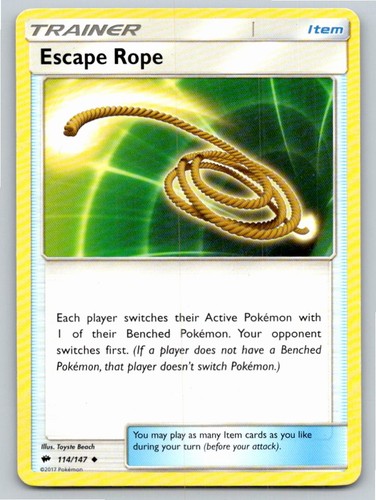 2017 POKEMON ESCAPE ROPE BURNING SHADOWS 114/147 UC LP A80296 FREE S&H
