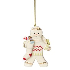 Ornament, 2025 Gingerbread with Stocking Ornament, Made from Porcelain, Chris...
