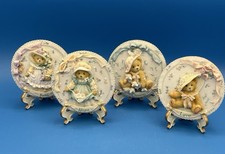 1994 Cherished Teddies Wall Hanging Plaques Ornament Faith Love Hope Charity Set