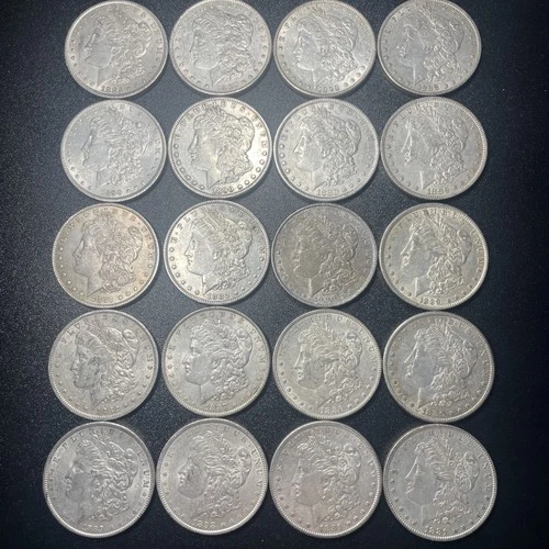 Roll of 20 coins US Morgan Silver Dollar XF+/AU Pre 1921 Mixed Dates & Mints