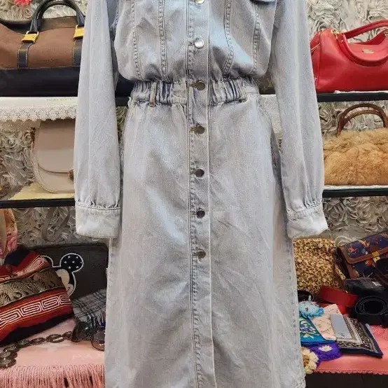 H&M Light Blue Denim Long Dress, Size 55