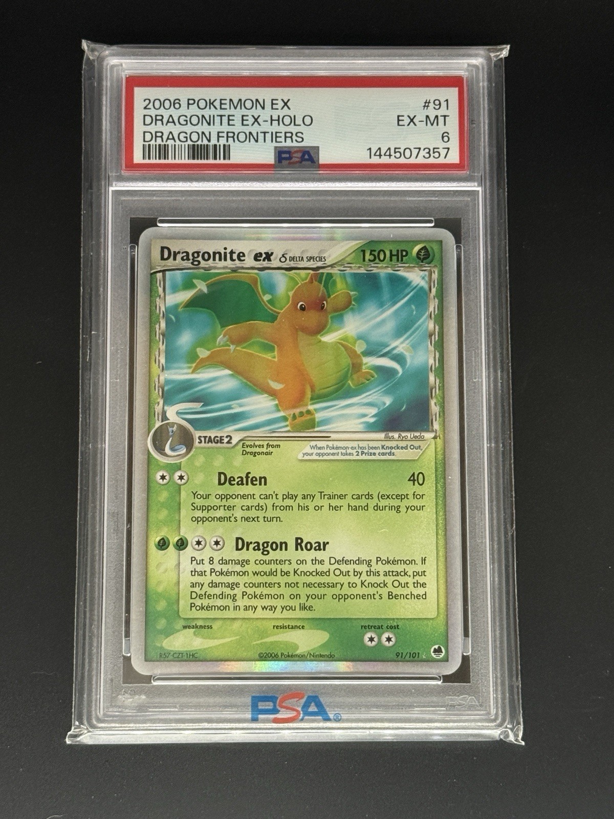 2006 Pokemon EX Dragonite EX-Holo Dragon Frontiers 91/101 Delta Species PSA 6