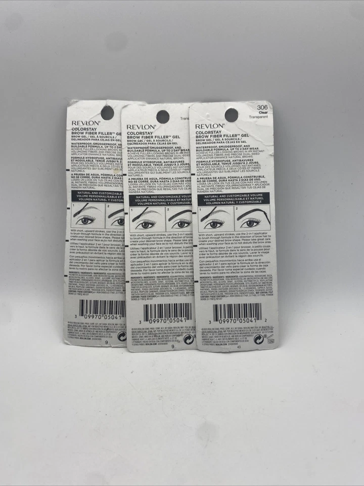 (3) Revlon Colorstay Brow Fiber Filler Sealed 0.23 fl oz Each 306 - Clear - Image 2 of 2