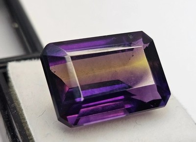 Stunning Ametrine Bi-Color Emerald Cut 15-16 Ct EGL Loose Gemstone For Jewelry