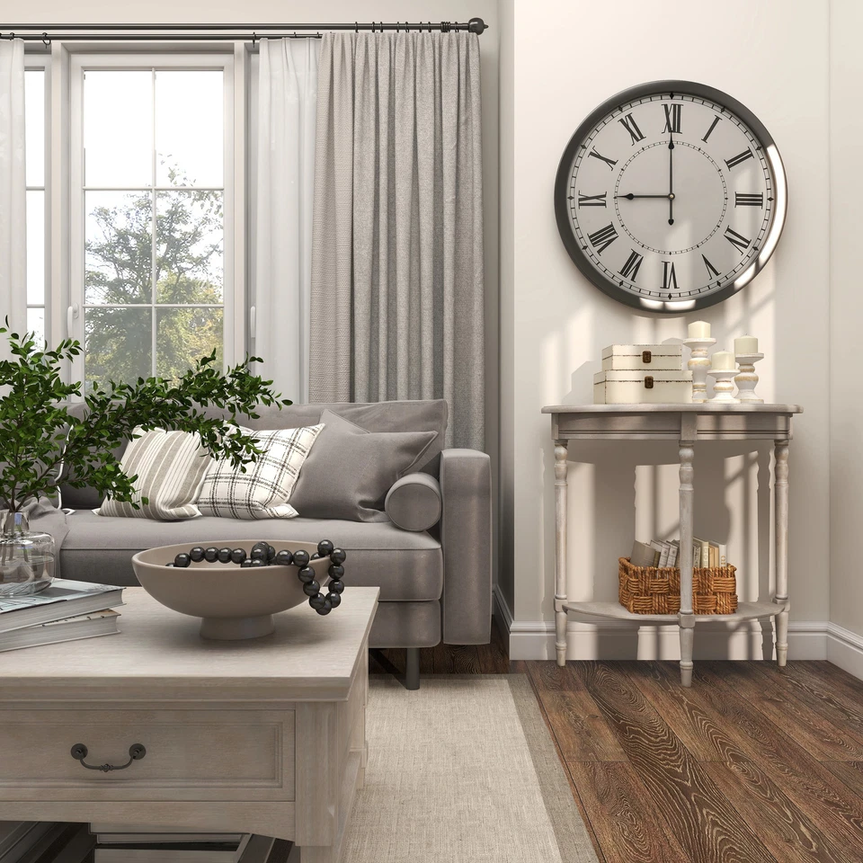 Mesa Consola Media Luna Madera Marrón Claro 1 Estante Marrón Claro 32 x 12 x 32 Foto 2 de 4