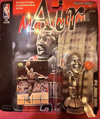 1999 Michael Jordan Mattel Maximum Air Silver Edition NBA Action Figure- UD Card