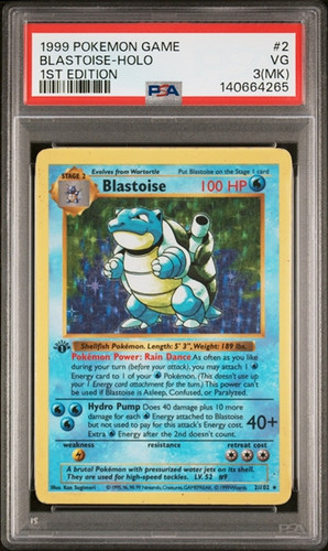 Blastoise (1st Edition) graded PSA 3 for sale on eBay