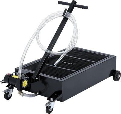 #ad 25Gallon Oil Drain Pan w 12V Pump Folding Handle Hose – for Mobile Oil Change $162.87
