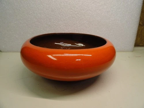 Vintage Frankoma Art Pottery Midcentury 212 Red Low Bowl Planter Vase