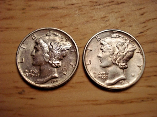 (2) FSB Dimes MS worthy 1941S and 1943S