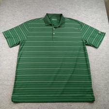 Nike Golf Polo Shirt Mens 2XL Green Stripe Ni...