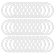 Dream Catcher Rings 1.5 Inch, 50 Pcs Plastic Macram  White Garland