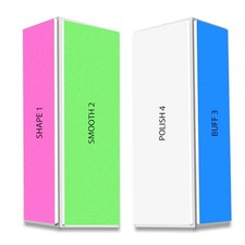 4 Way Nail Buffer Block 2 Pcs , Nail Shine Buffers Blocks Files for Natural