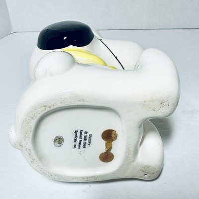 Snoopy Chef Hat Yellow Kerchief Vintage Ceramic Cookie Candy Jar