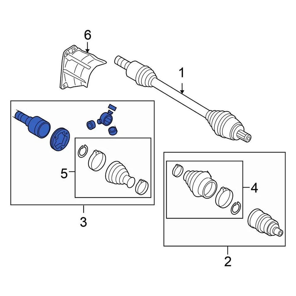 For Volkswagen Passat 06-09 Volkswagen 3C0498103A Front Right Inner CV Joint Kit Foto 3 de 4
