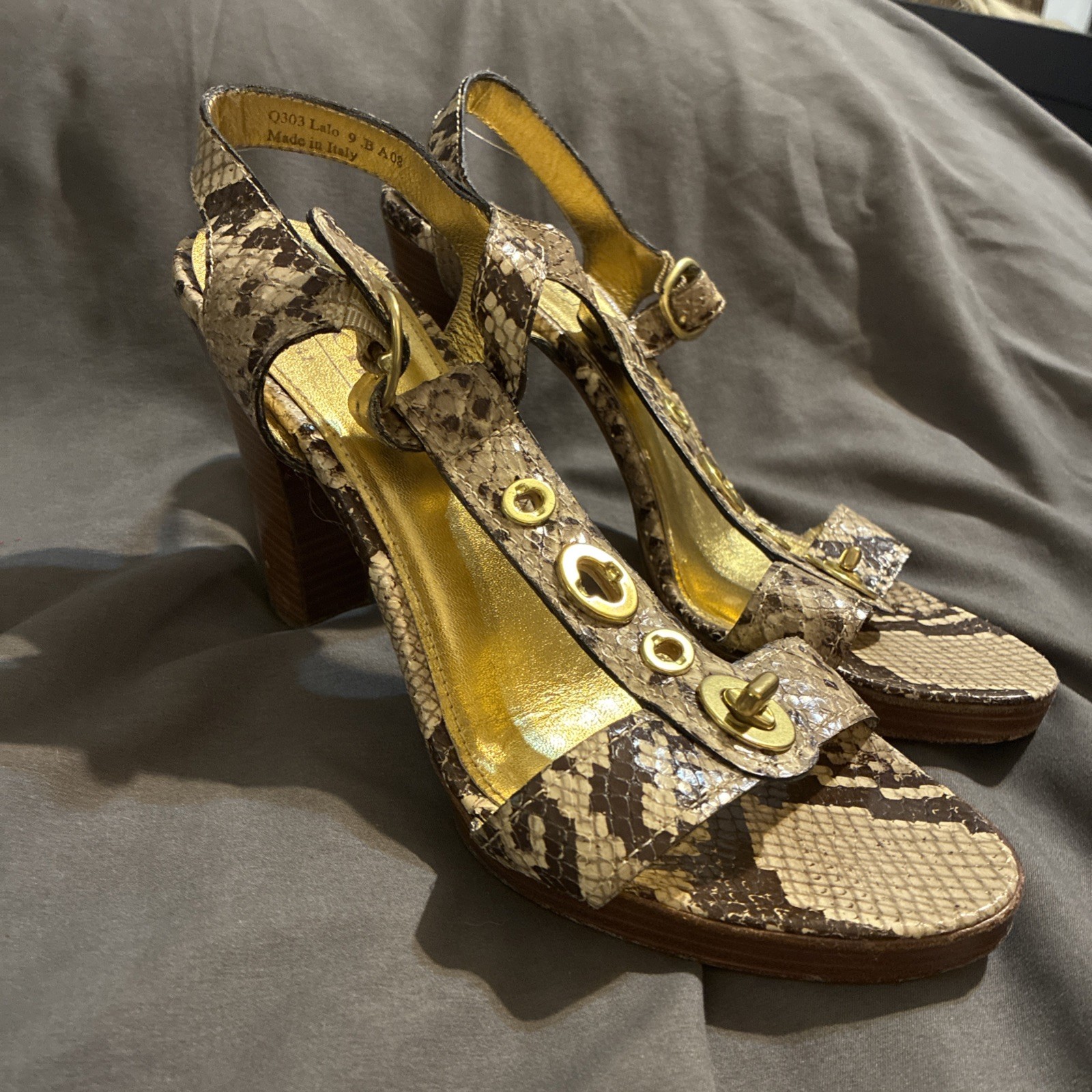COACH TAMARA Printed Snake Python Natural Strappy… - image 3
