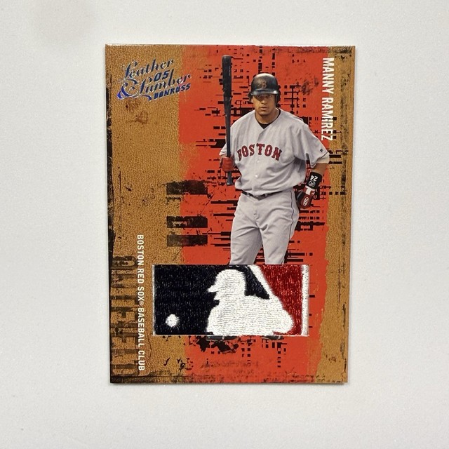 2005 Donruss Leather & Lumber Manny Ramirez MLB Logoman 3/3 Game Used Red Sox
