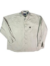 Gant Chelsea Twill Men s XL Tan Button Down Long Sleeve VTG Shirt w/ Crown Crest