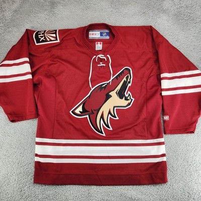 Vintage Arizona Coyotes CCM NHL Hockey Jersey Mens L Red Phoenix Patch
