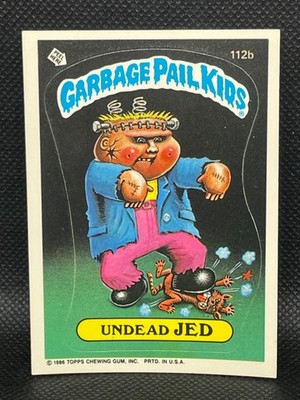 1986 Vintage Topps Garbage Pail Kids GPK Series 3 #112b Undead JED Copyright