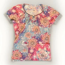 Women’s KOI 380E Flowered Kinsley Embroidered Scrub Top Size XS