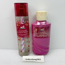 Bath Body Works x Milk Bar Raspberry Holiday Pie Body Wash 10oz Mist 8oz Set