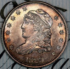 1829-P SUPERB+ GEM BU MS CAPPED BUST HALF-DIME DC243 FROM MATTHEWS HOARD