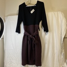 NWT EXPRESS SZ XL Rayon/Spandex/Poly/Cotton Mix Fabrics Brown Black Tunic Dress