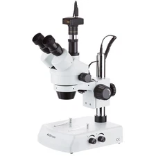 AmScope 7X-45X Simul-Focal Trinocular Stereo Zoom Microscope + Dual Halogen Ligh