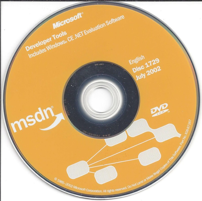 MSDN Microsoft Developer Tools CD - include CE .NET Evaluation software