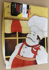 Fabric Kitchen Apron with pocket, (23" x 31") FAT CHEF, 100% Cotton by CV