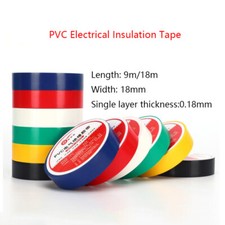 PVC Electrical Insulation Tape Coloured Insulating 18mm x 9m 18m,Various Colours