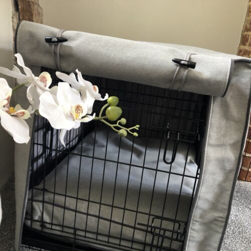 Deluxe handmade dog crate / cage cover with matching bed cushion cover size S - Picture 2 of 8