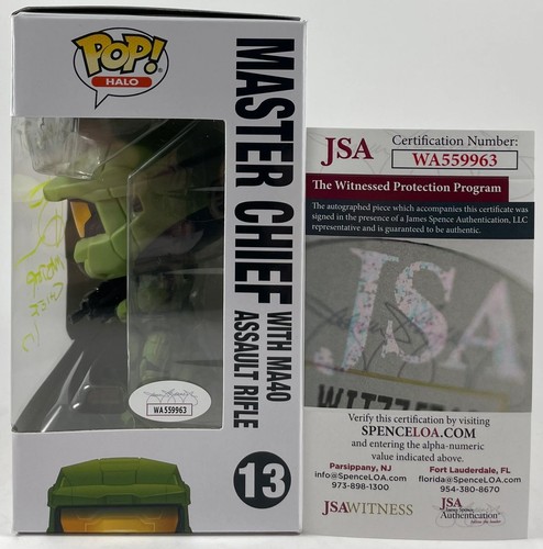 Steve Downes Firmado HALO Master Chief Funko POP! Vinilo #13 G autógrafo certificado de autenticidad JSA - Imagen 2 de 6