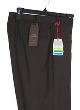 Pantaloni eleganti uomo PT Torino Easy Fit 38 US/54 IT marrone tinta unita lana elasticizzata nuovi con etichette