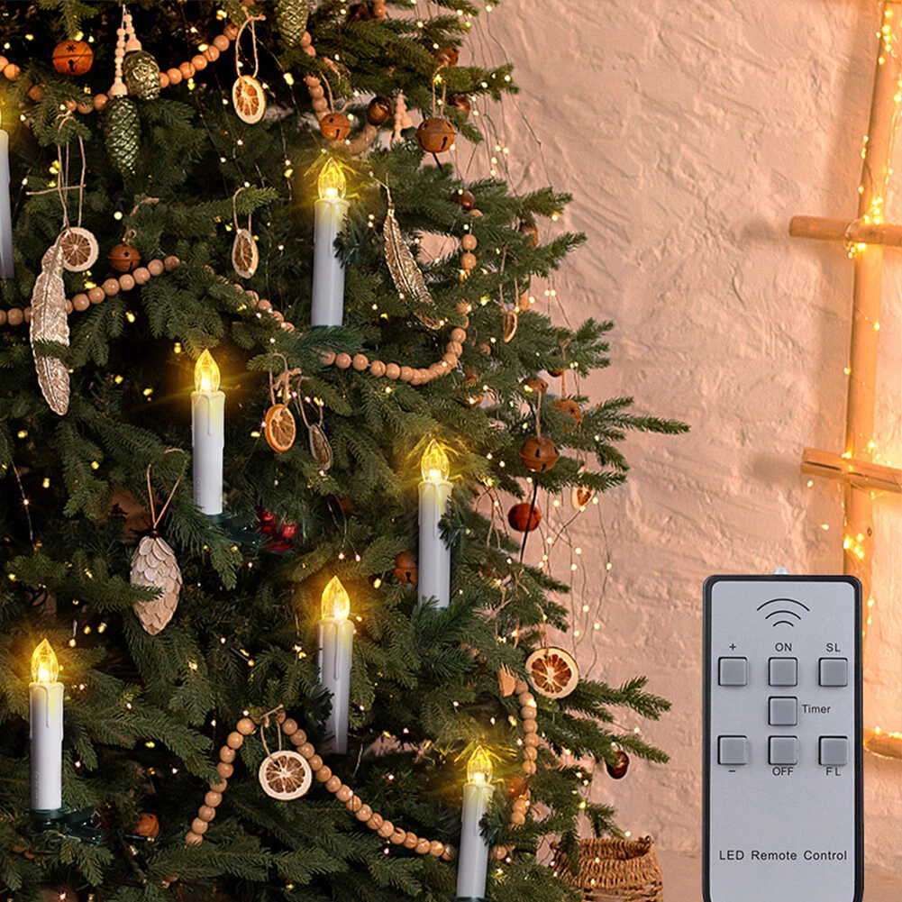 10PCS Flameless LED Candles Battery Operated Christmas Tree Decor